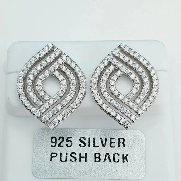 "925 Sterling Silver Cubic Zirconia Earrings, UU1P6A6071 - Picture 8 of 8
